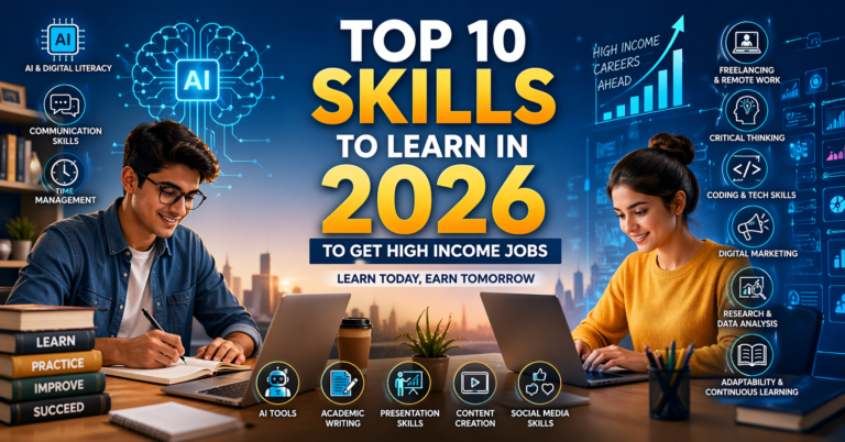 Top 10 Skills Students Must Learn in 2026 for High-Income Careers (Academic & Career Success Guide)