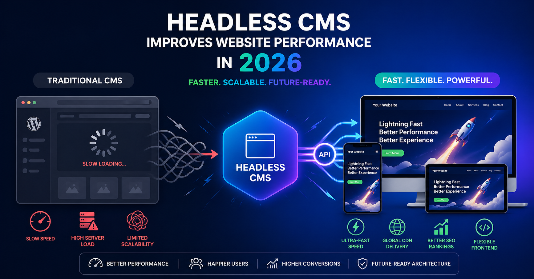 Headless CMS improves website performance in 2026 with fast API-driven architecture and modern web speed optimization