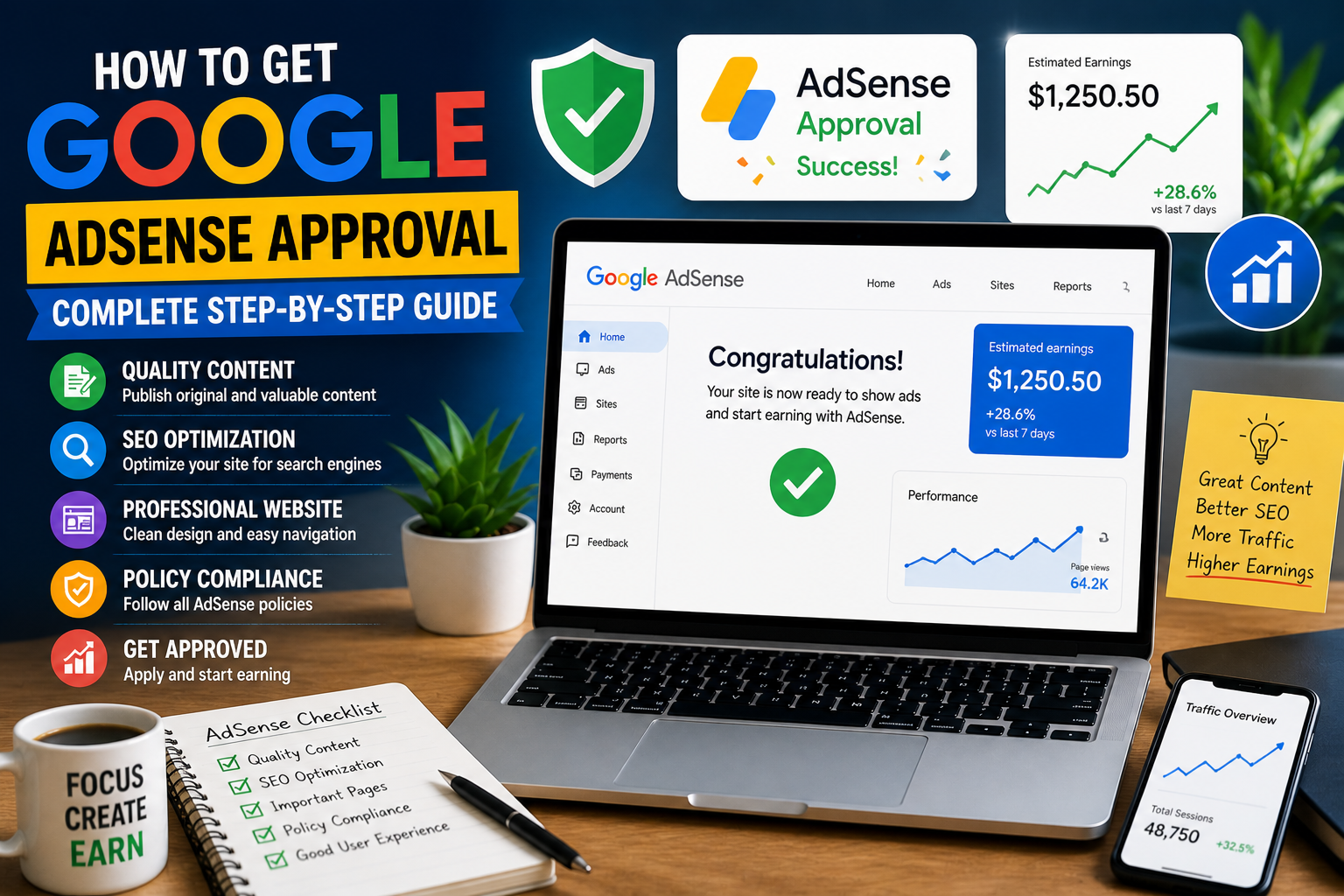 How to Get Google AdSense Approval: The Complete Beginner’s Guide
