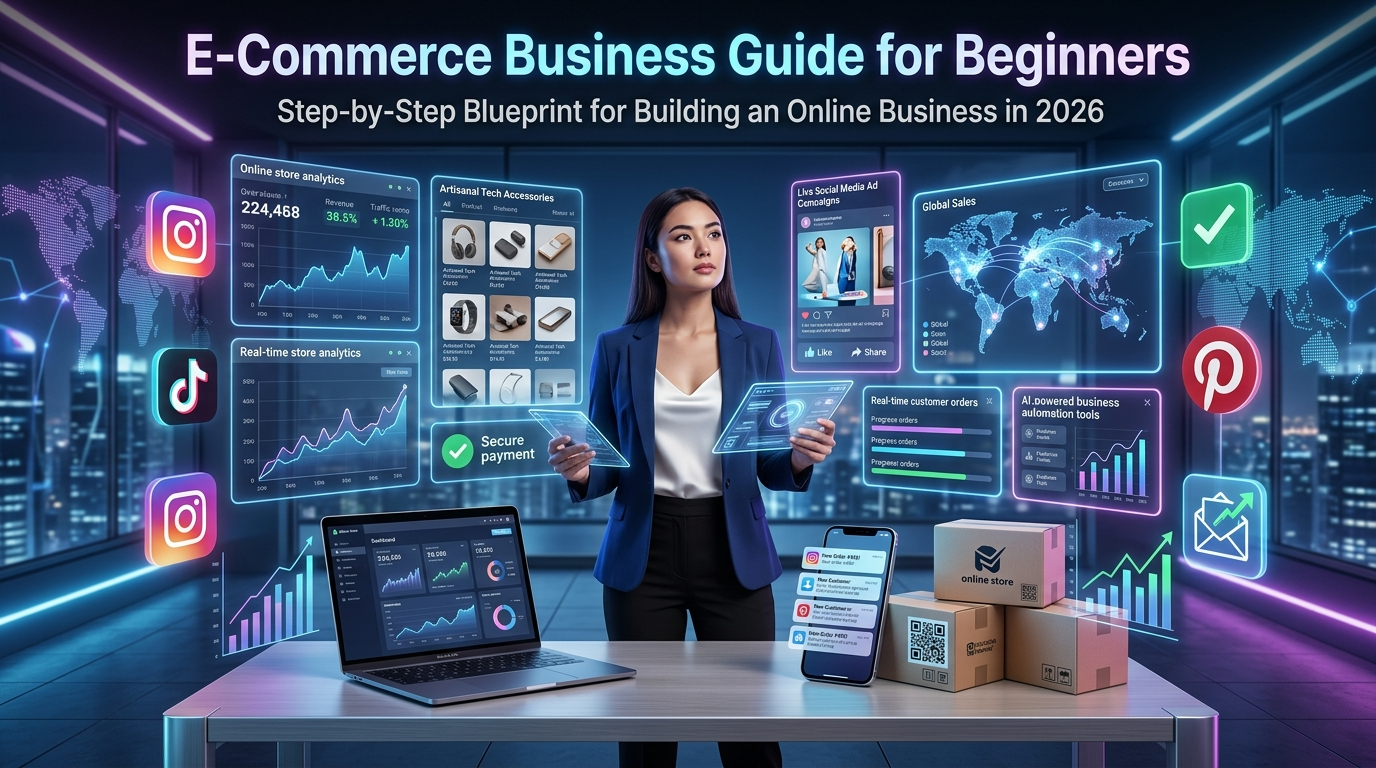 E-Commerce Business Guide for Beginners: The Complete Step-by-Step Blueprint for Success in 2026