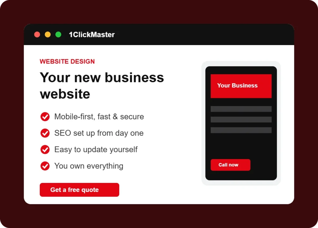 Website design and development by 1ClickMaster
